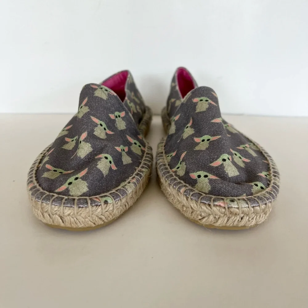 Ubuntu Star Wars Disney Mandalorian Slip On Espadrille Shoes, Grey/Pink, 10.5W